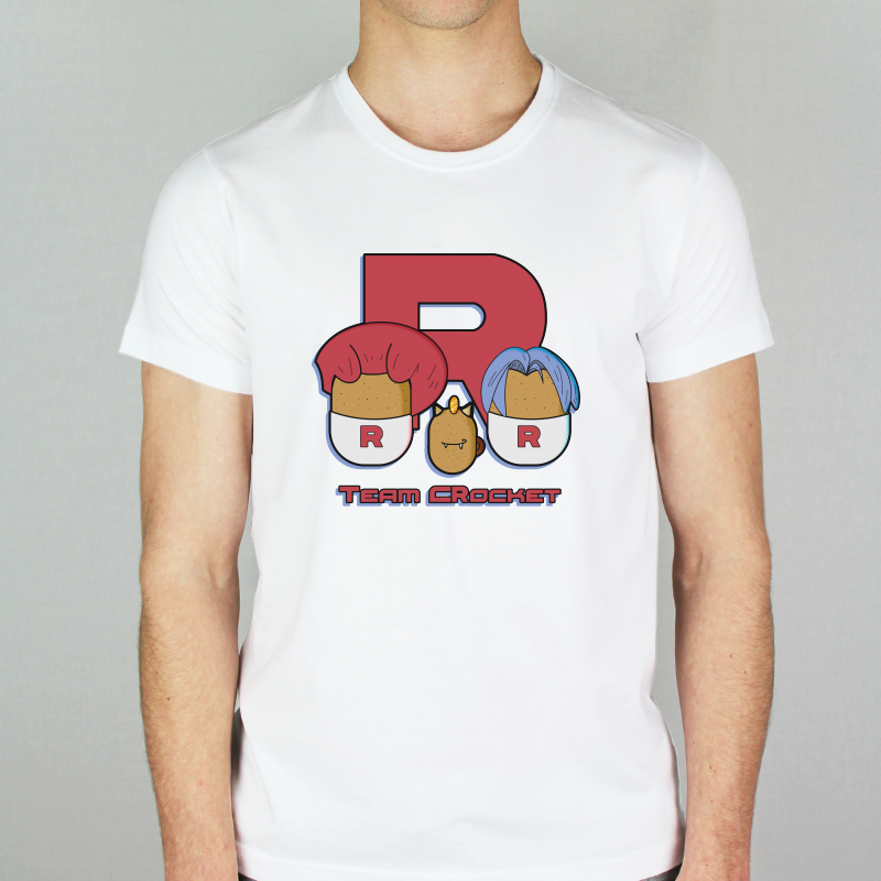 Camiseta Team Crocket: TeamRocket ,Croqueta ,Pokemon ,Pikachu ,Team Rocket.